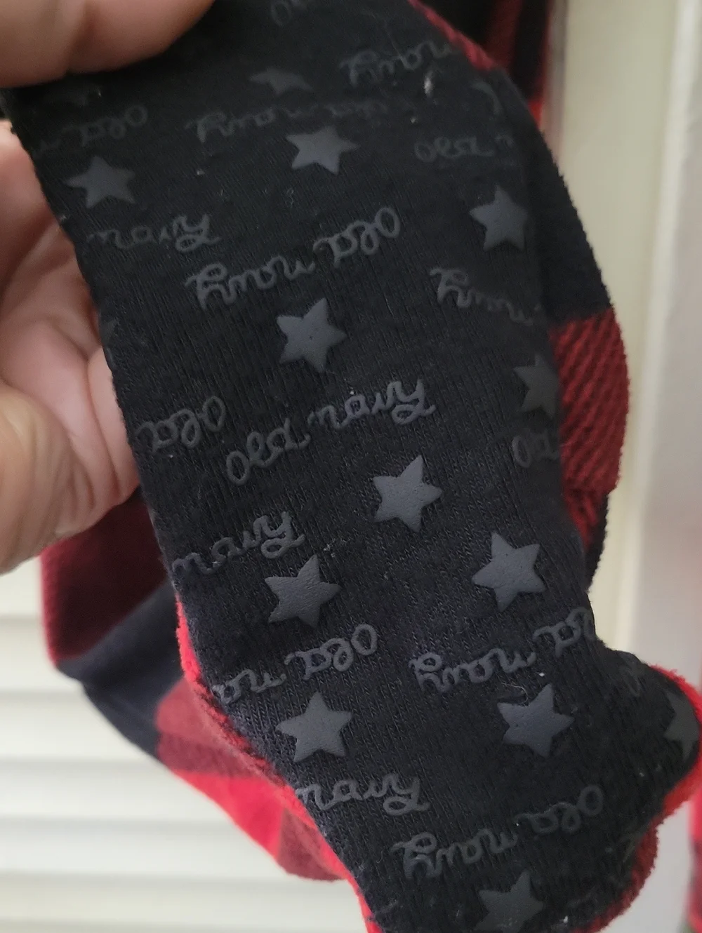 Old Navy Red and Black Buffalo Plaid Footed One-Piece Pajamas